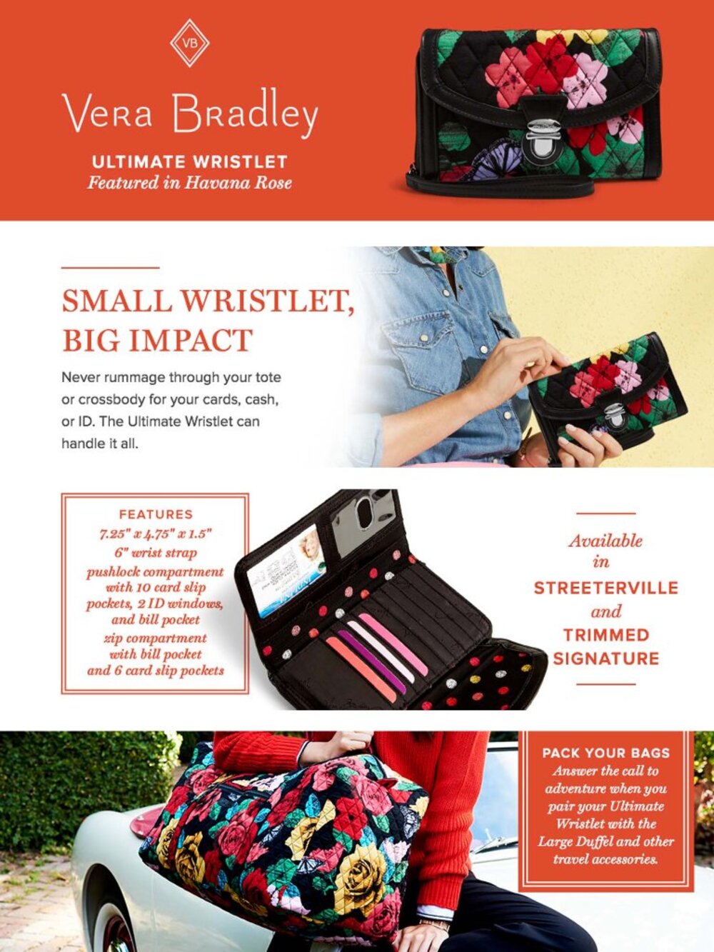 Vera Bradley Ultimate Wristlet Wallet - (Cuban Tiles | Santiago)